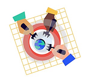Dividing the planet - modern colorful flat design style illustration photo