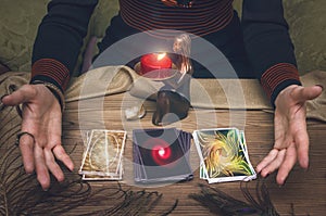 Divination. Tarot cards. Fortune teller.