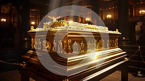 Divine Ark: Mystical Relic Enshrined in Glorious Temple Light