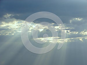 Divine Blessings from Sky - Sun Rays through Clouds