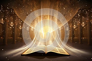 Divine Holy quran rays. Generate Ai