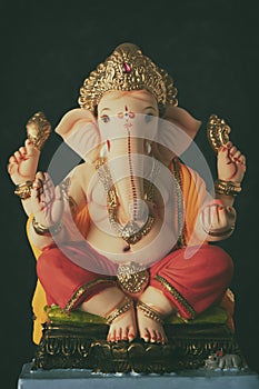 Divine Idol of Lord Ganesha. Hindu god of intellect