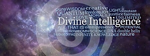 Divine Intelligence Cosmic Word Cloud Wall Art