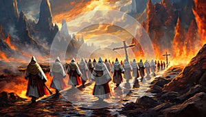 Divine Resilience Amidst the Inferno photo