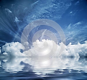 Divine sky, heaven. Conceptual entrance to new life
