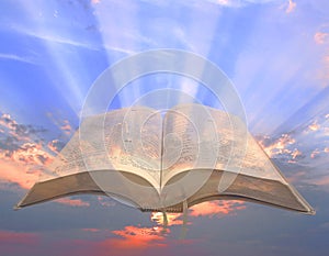 Divine spiritual light open holy bible gods word scripture testament heaven miracles parables story jesus