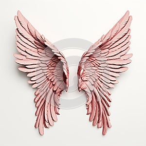 Divine Wings: A Heavenly Sculpture of Pink Clay and Infinite Lov