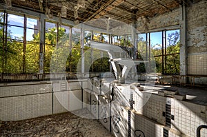 Diving board in Asure swimming pool in Pripyat (HDR)