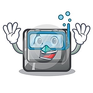 Diving button A in the cartoon shape