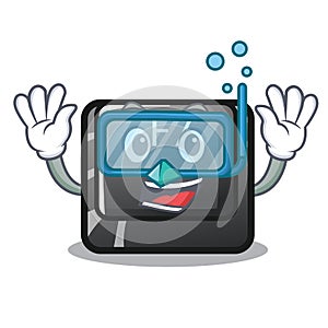 Diving button f7 in the shape mascot