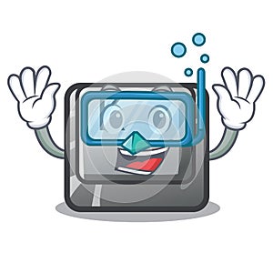 Diving button K in the cartoon shape
