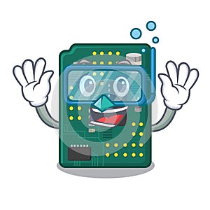 Diving circuit board pcb in cartoon shape