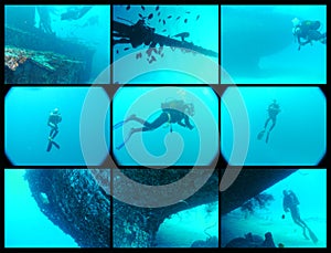 Diving collage