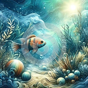 Diving into colors a detailed underwater scene