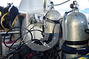 Diving Cylinders on the boat