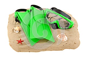 Diving equipment on the beach