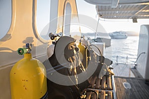 Diving equipment on the boat