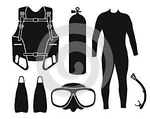 Diving equipment - silhouette