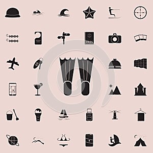 diving flippers icon. Detailed set of summer pleasure icons. Premium quality graphic design sign. One of the collection icons for