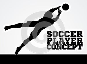 Diving Goal Keeper Silhouette Soccer Player