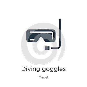 Diving goggles icon vector. Trendy flat diving goggles icon from travel collection isolated on white background. Vector