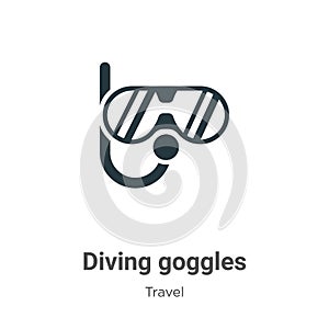 Diving goggles vector icon on white background. Flat vector diving goggles icon symbol sign from modern travel collection for