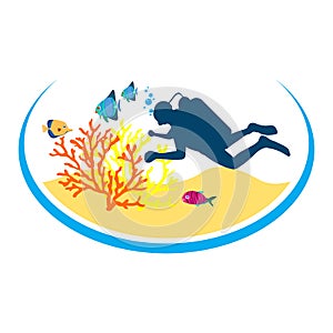 Diving googles icon. diving googles icon  flat illustration for graphic