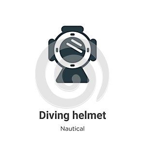 Diving helmet vector icon on white background. Flat vector diving helmet icon symbol sign from modern nautical collection for