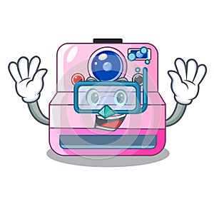 Diving instant camera with revoke cartoon picture