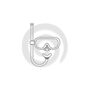 Diving mask. flat vector icon