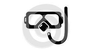 Diving mask snorkel icon animation