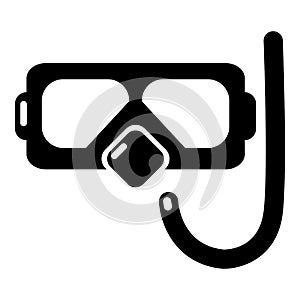 Diving mask snorkel icon , simple style