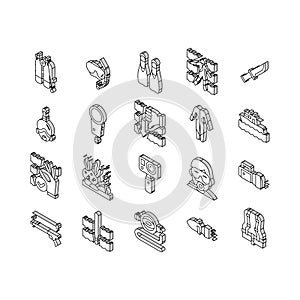 Diving Scuba Equipment Collection isometric icons set vector