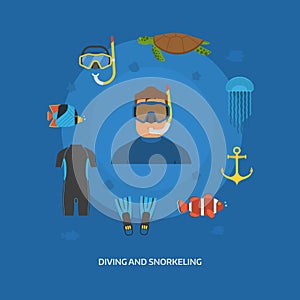 Diving and Snorkeling Concept
