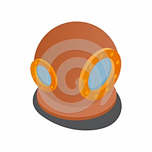 Diving suit helmet icon, isometric 3d style