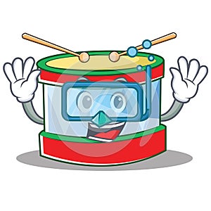 Diving toy drum character cartoon