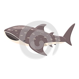 Diving whale shark icon cartoon vector. Sea fish