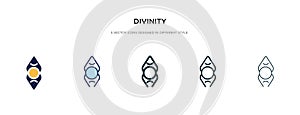 Divinity icon in different style vector illustration. two colored and black divinity vector icons designed in filled, outline,