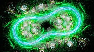 Division cell microorganism under microscope.