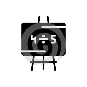 Black solid icon for Division, number and math