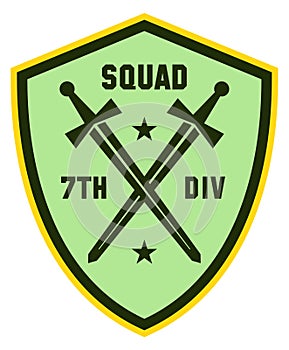 Division patch. Military squad emblem. Force tag