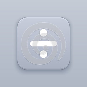 Division, Split, gray vector button with white icon on gray background