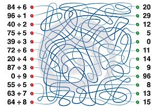 Divisions Learn Fun Labyrinth Elementary Arithmetic