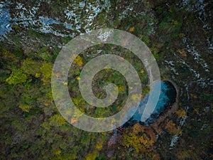 Divje Jezero or Wild Lake, geological phenomenon in Slovenia