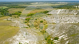 Divnogorye, Aerial view of the chalk mountains