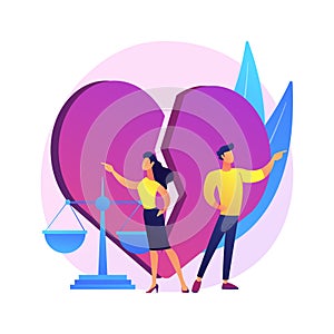 Divorce abstract concept vector illustration.