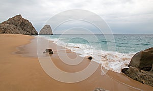 Divorce Beach on the Pacific side of Lands End in Cabo San Lucas in Baja California Mexico