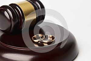 Divorce concept, canceling marriage, legal separation photo