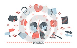 Divorce concept. Idea of people break up