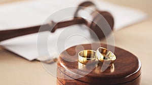 Divorce decree form with ring